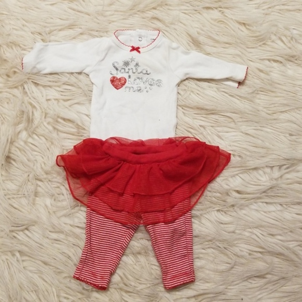 Santa loves me onsie and tutu